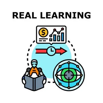 Artificial intelligence robot acquiring knowledge for business analytics Stock Illustration