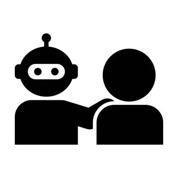 Artificial Intelligence Robot Advising Human Icon Vector AI Consultation Sy.. Stock Illustration