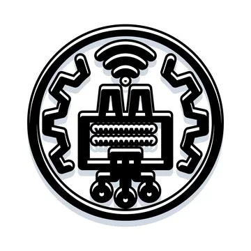 Artificial intelligence robot automation technology icon design Stock Illustration