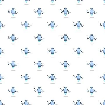 Artificial intelligence robot bot technology seamless pattern 스톡 일러스트
