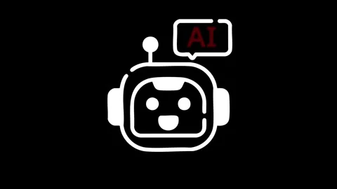 Artificial intelligence robot character icon Stock Footage 321752961
