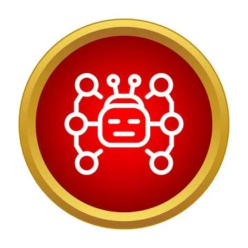 Artificial intelligence robot chatbot neural network icon Stock Illustration