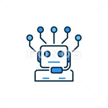 Artificial Intelligence Robot Chatbot vector AI Chatbot concept colored icon Иллюстрация