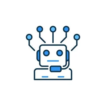 Artificial Intelligence Robot Chatbot vector AI Chatbot concept colored icon Stock Illustration