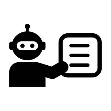 Artificial Intelligence Robot Document Support Icon Vector AI Report Symbol.. Stock Illustration