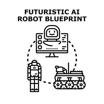 Artificial intelligence robot engineering and automation concept Stock Illustration