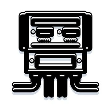 Artificial intelligence robot face icon technology concept Stock Illustration