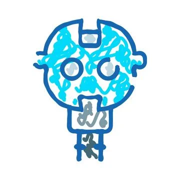 Artificial intelligence robot face technology concept Stock Illustration