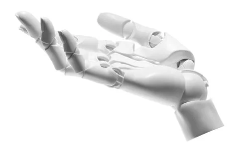 Artificial intelligence. Robot hand gesturing on white background Stock Illustration