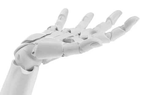 Artificial intelligence. Robot hand gesturing on white background 스톡 일러스트