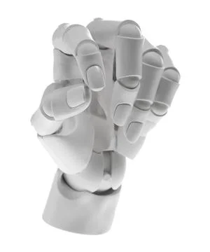 Artificial intelligence. Robot hand gesturing on white background Stock Illustration