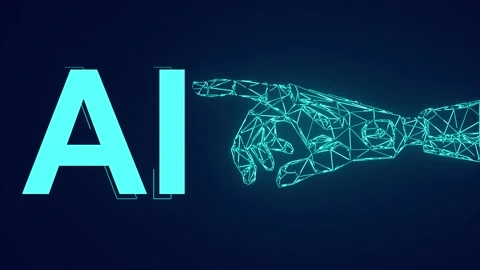 Artificial intelligence robot hand touching AI technology animation Stock Footage 241835133