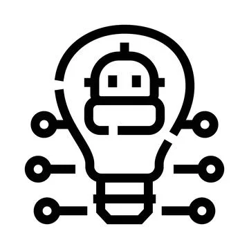 Artificial intelligence robot head creating new ideas 스톡 일러스트