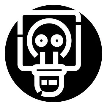 Artificial intelligence robot head icon concept Illustrazione stock