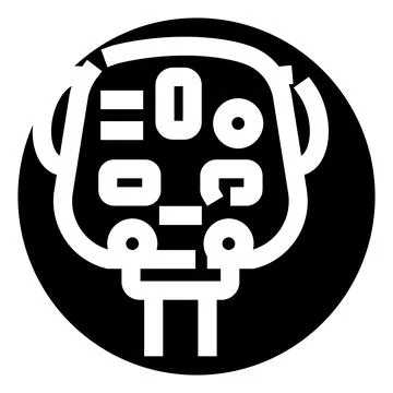 Artificial intelligence robot head icon concept イラスト素材