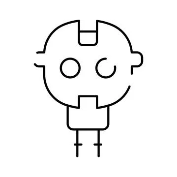 Artificial intelligence robot head icon outline design Illustrazione stock