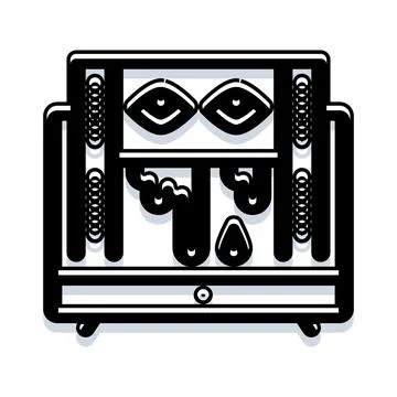 Artificial intelligence robot head with mechanical eyes イラスト素材