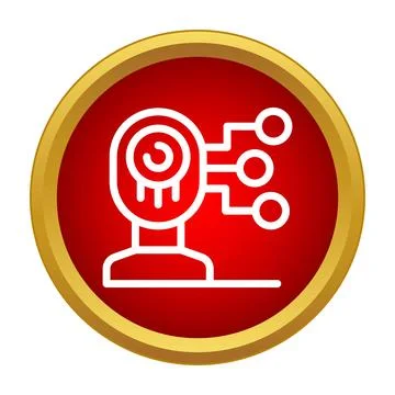 Artificial intelligence robot head processing data icon 스톡 일러스트