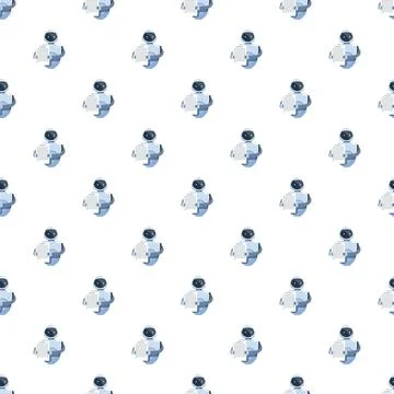 Artificial intelligence robot holding documents seamless pattern 库存插图