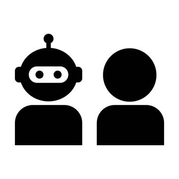 Artificial Intelligence Robot Human Collaboration Icon Vector AI Teamwork S.. Stock Illustration