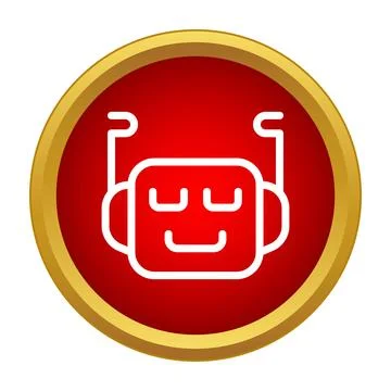 Artificial intelligence robot icon chat bot assistant Stockillustratie
