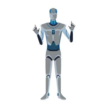 Artificial intelligence robot icon, flat design Illustrazione stock