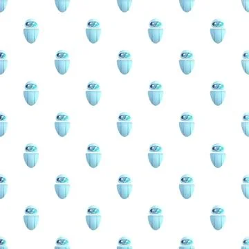 Artificial intelligence robot icon seamless pattern background イラスト素材