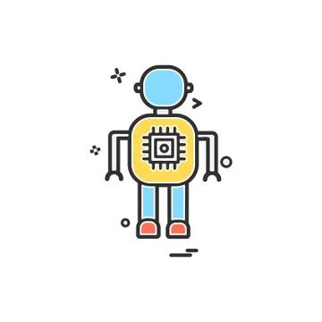 Artificial  intelligence robot icon vector design Stock Illustration