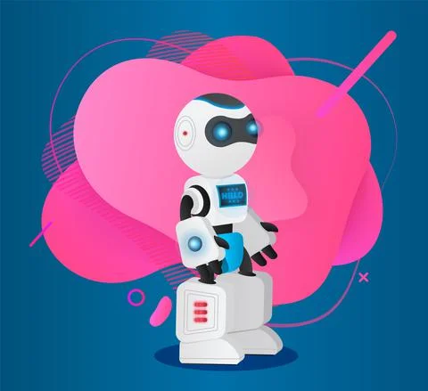 Artificial Intelligence Robot, Modern Technologies Illustrazione stock