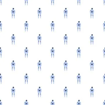 Artificial intelligence robot pattern creating a digital background Stock Illustration