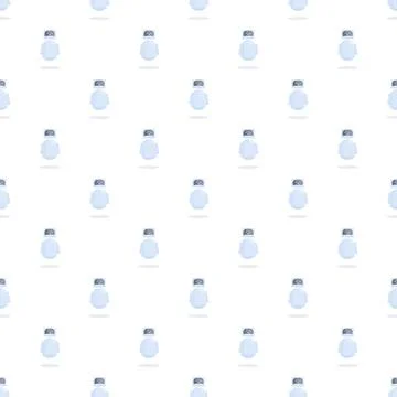 Artificial intelligence robot seamless pattern on white background Stock Illustration