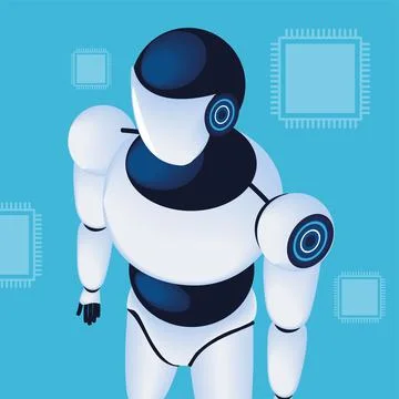 Artificial intelligence robot tech Stock Illustration