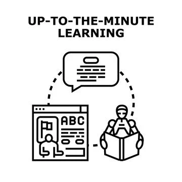 Artificial intelligence robot using online learning technology 스톡 일러스트