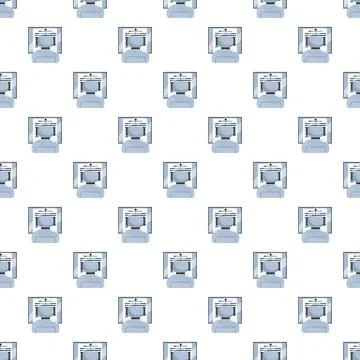 Artificial intelligence robot working on computer monitor pattern Ilustração Stock