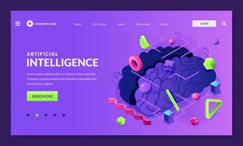 Artificial intelligence, robotic engineering, future technology concept. Ve.. Stock Illustration