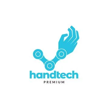 Artificial intelligence robotic hand tech logo design vector graphic symbol.. Stock Illustration