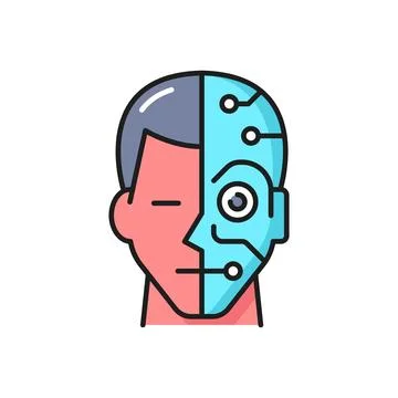 Artificial intelligence, robotic technology icon Stock Illustration