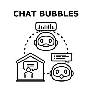 Artificial intelligence robots communicating with human client Stock Illustration