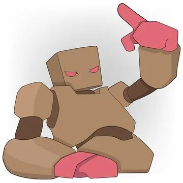 Artificial intelligence robots make lazy by giving directions on easy questio Stock Illustration