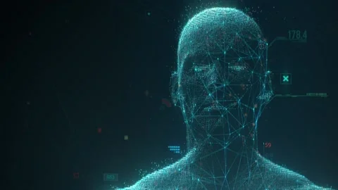 Artificial Intelligence scanner. Facial recognition and medical research Stock Footage 139738649