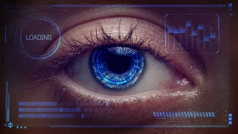 Artificial intelligence scans information. High technologies in the future. The Stock Footage 240666649