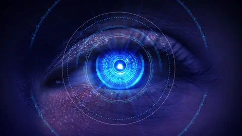 Artificial intelligence scans information. High technology future digital vision Stock Footage 333970345