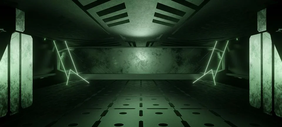 Artificial Intelligence Scene Futuristic Platform Space Innovative Neon Light 스톡 일러스트