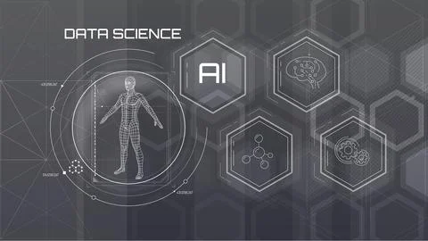Artificial intelligence science and technology concept illustration. Stockillustratie