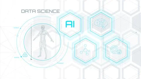 Artificial intelligence science and technology concept illustration. Stockillustratie