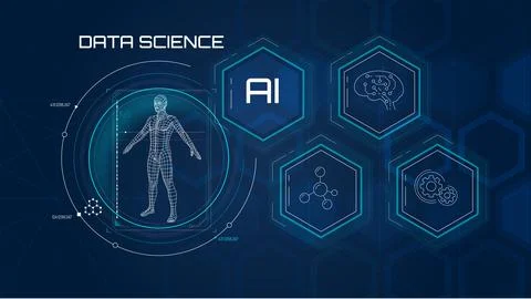 Artificial intelligence science and technology concept illustration. Stock Illustration