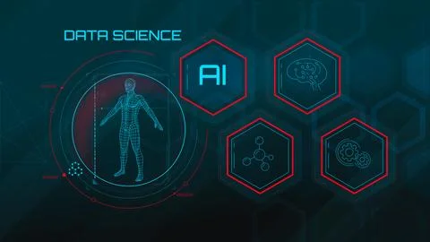 Artificial intelligence science and technology concept illustration. Stockillustratie