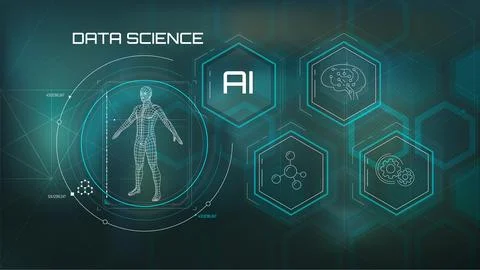 Artificial intelligence science and technology concept illustration. Stockillustratie