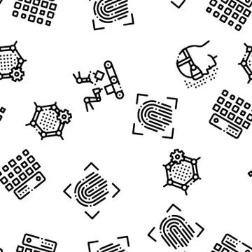 Artificial Intelligence Seamless Pattern Vector イラスト素材