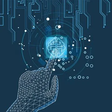 Artificial Intelligence semiconductor  Industry Stock Illustration